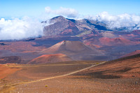 cinder cones and mountains at haleakala crater