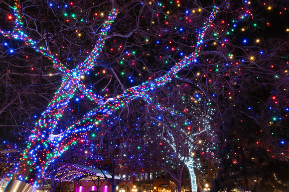 holiday lights glow at mears park