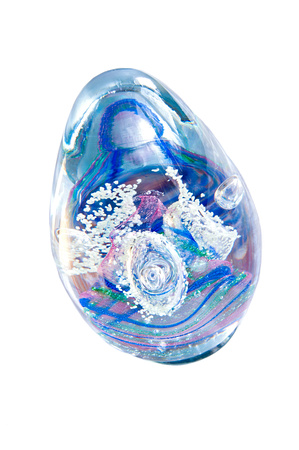 Decorative Glass Paperweight Against White