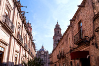 government palace and cathedral along morelia streets