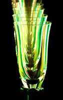 Flute Glass Abstract Against Black