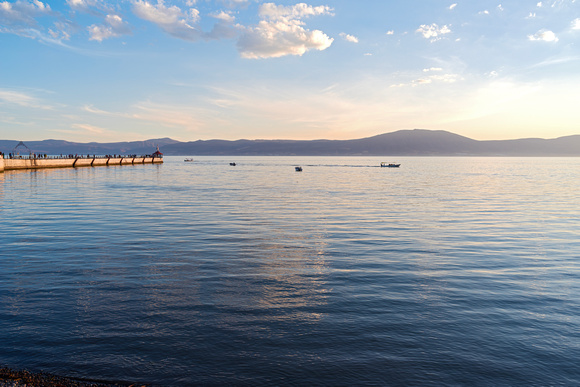 Pier and scenery at sundown in chapala