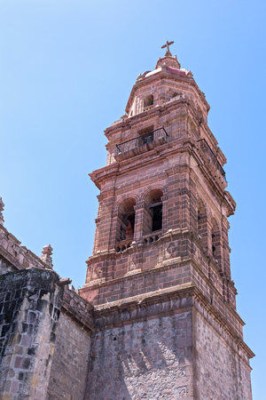 landmark san agustin temple bell tower in Morelia