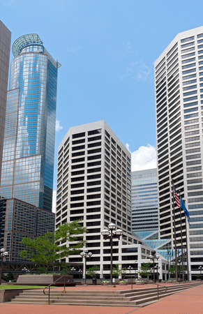 Minneapolis Plaza and Skyscrapers