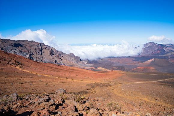 mountains and valley of haleakala crater