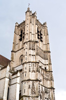 bell tower of landmark cathedral in auxerre