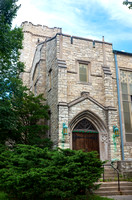 Landmark Church at Side Entrance in Milwaukee