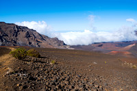 overlooking valley at haleakala crater