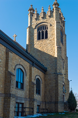 Landmark Church Bell Tower and Nave in Saint Paul