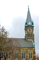 Landmark church tower and nave in milwaukee