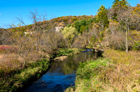 Whitewater park river and bluffs autumn landscape