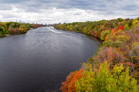 mississipi river and wooded banks in minneapolis